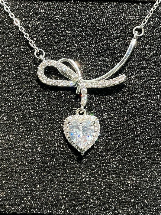 Eternal Grace Bow & Heart Pendant
