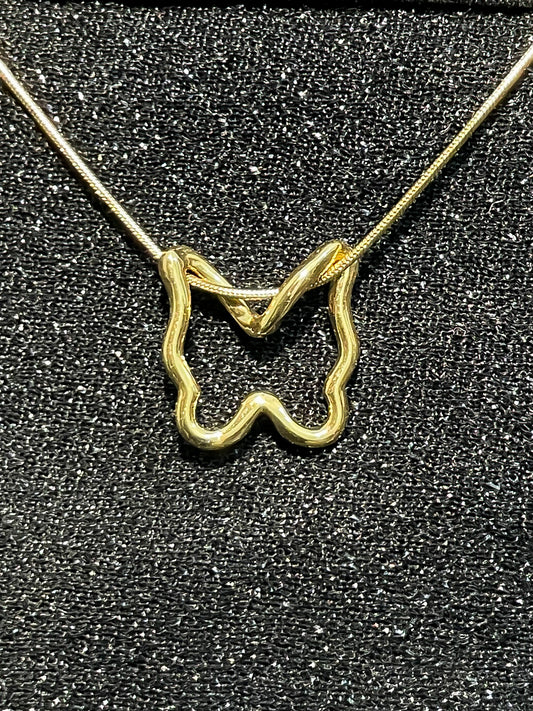 Golden Flutter Butterfly Necklace