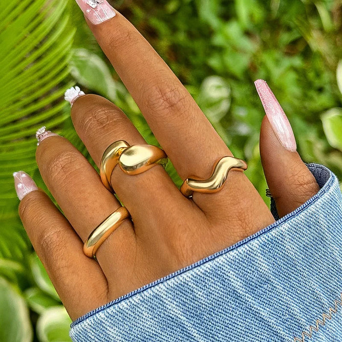Molten Gold Statement Rings
