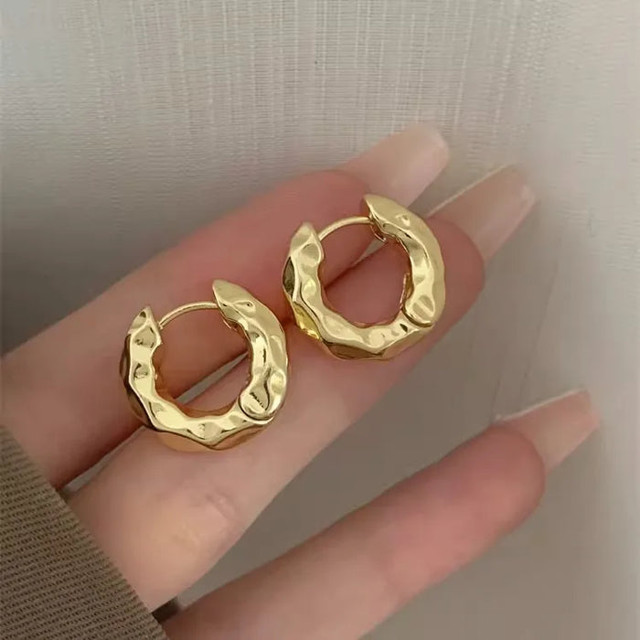 Irregular Pleated Lava Earrings