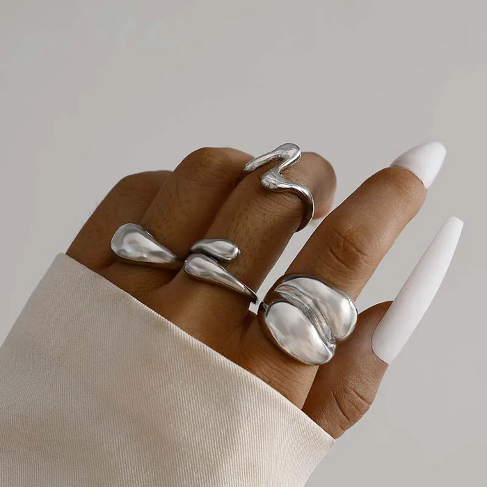 Molten Gold Statement Rings