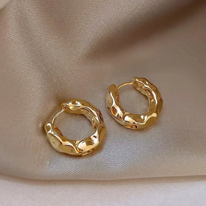 Irregular Pleated Lava Earrings