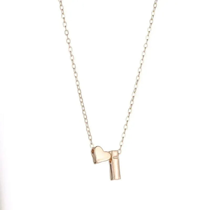 Initial Letters  Tiny Heart Necklace