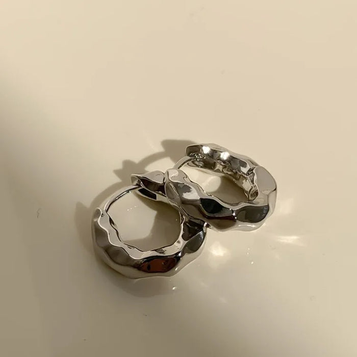Irregular Pleated Lava Earrings