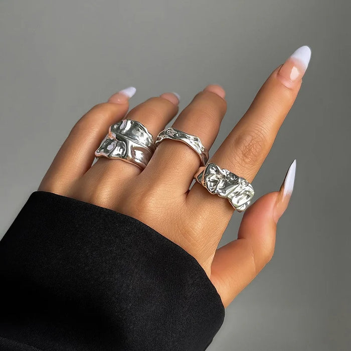 Molten Gold Statement Rings