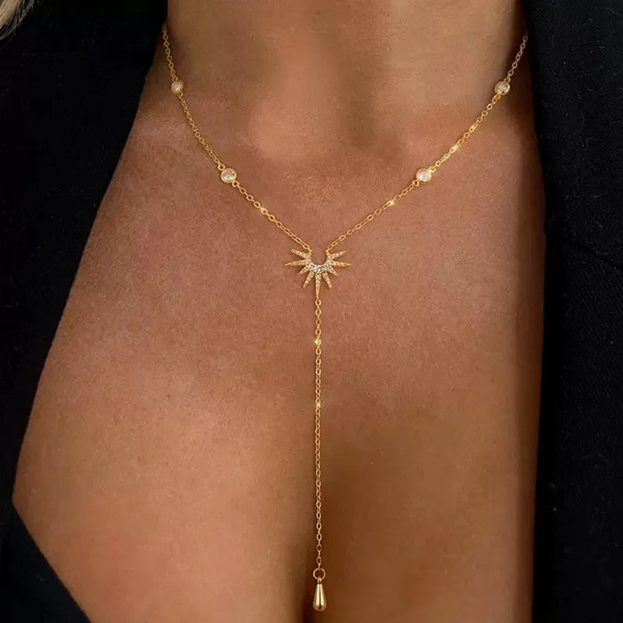 Sunburst Lariat Necklace