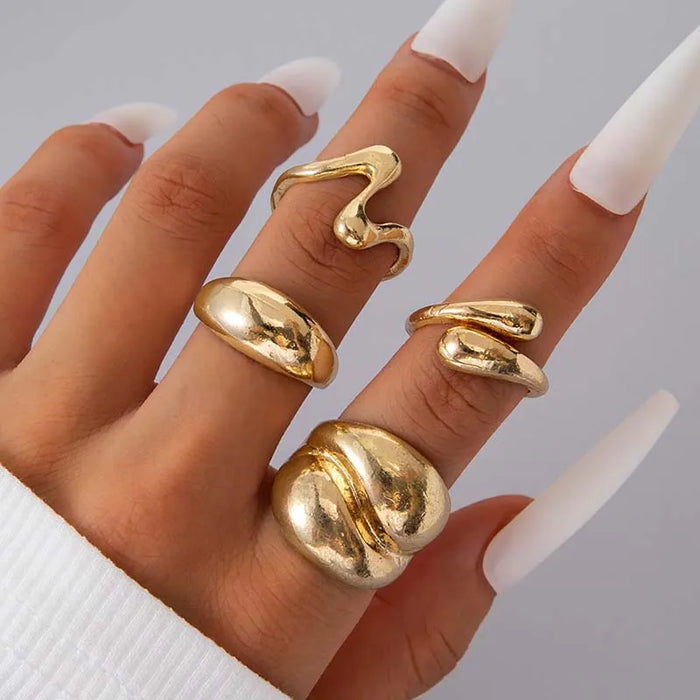 Molten Gold Statement Rings