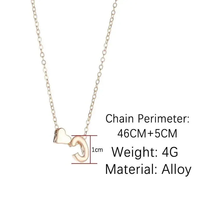 Initial Letters  Tiny Heart Necklace