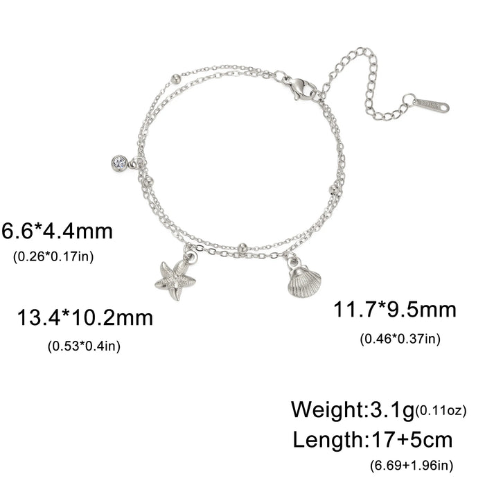 Cazador Starfish Seashell Charms Bracelet