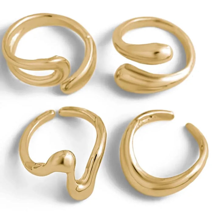 Molten Gold Statement Rings