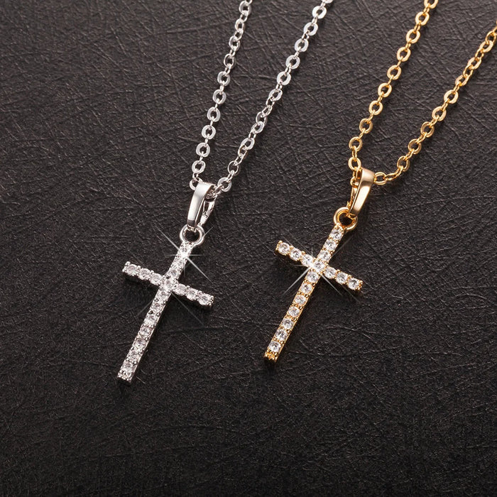 Crystal Zircon Cross Necklace