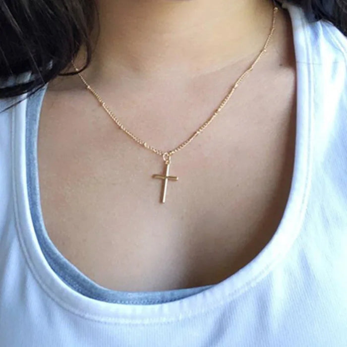 Crystal Zircon Cross Necklace