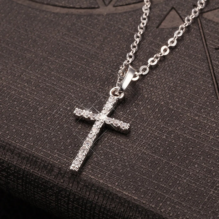 Crystal Zircon Cross Necklace